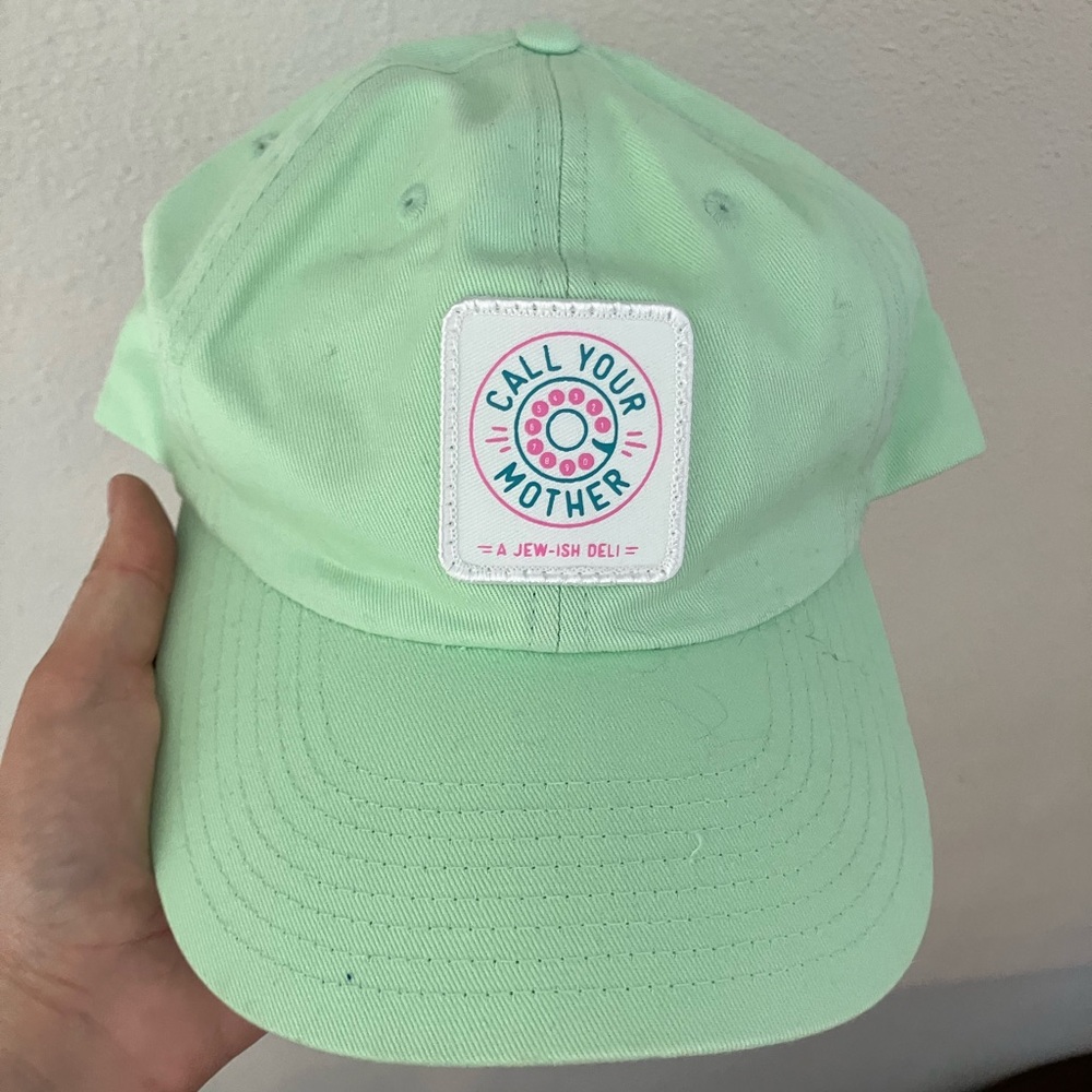 Call Your Mother Jewish Deli Pastel Green Baseball Cap Hat